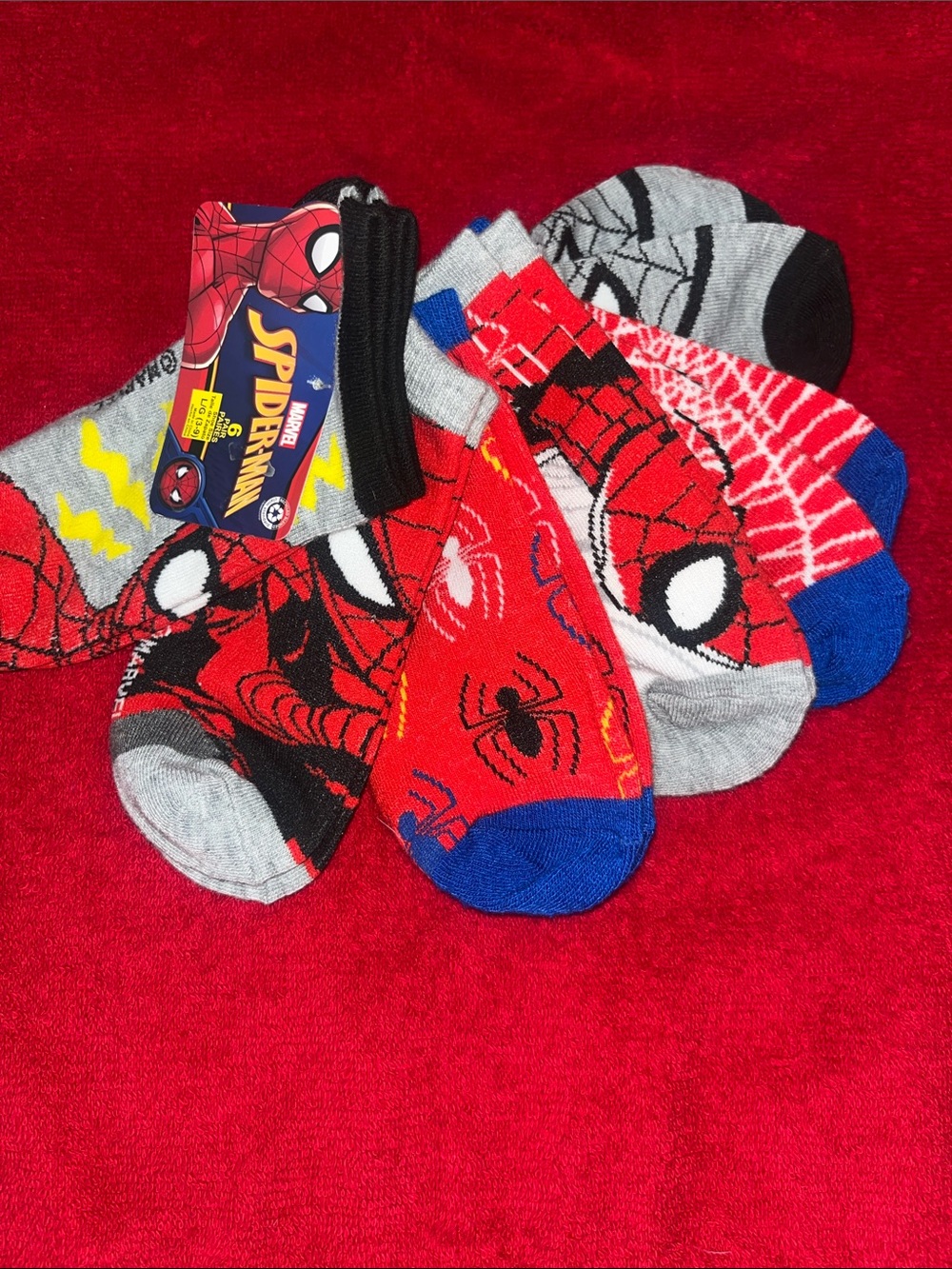 6 pack- Spider-Man socks